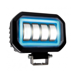 FARO LED AUXILIAR RASEN LED-13078W-BU CUADRADO LUPA 3 FILAS 12 LED BLANCO CONTORNO AZUL BLANCA/FIJA