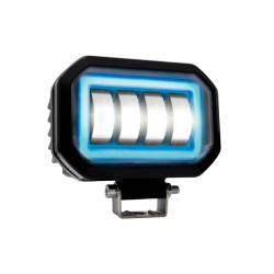 FARO LED AUXILIAR RASEN LED-13078W-BU CUADRADO LUPA 3 FILAS 12 LED BLANCO CONTORNO AZUL BLANCA/FIJA